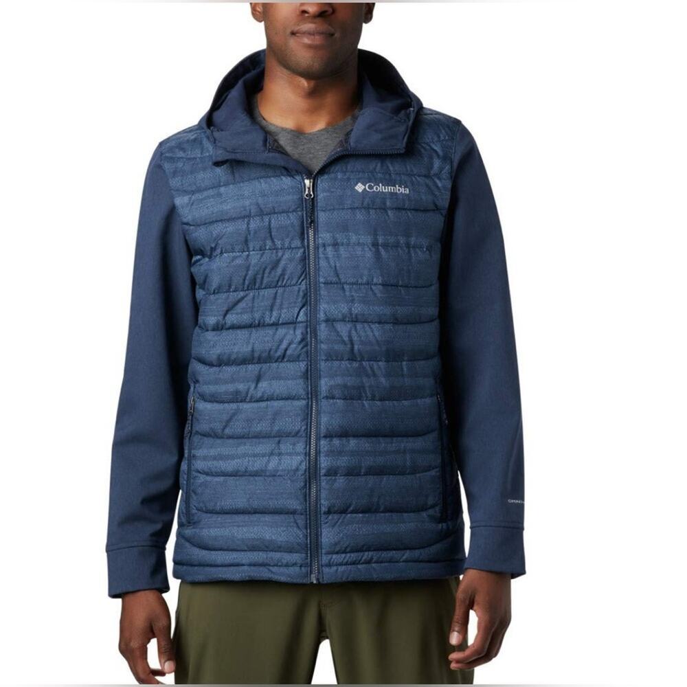 Columbia Men's Sz Small Powder Lite™ Hybrid Jacket Collegiate Navy Hooded